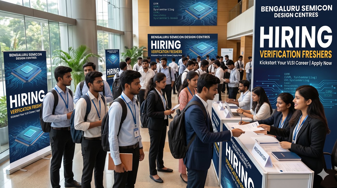 Freshers at a hiring desk